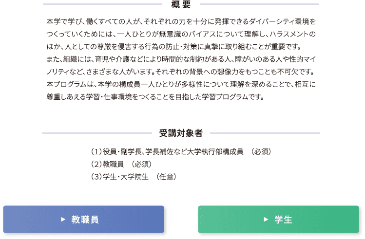 概要、受講対象